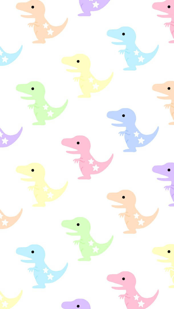 Cute Dinosaur Pastel Aesthetic Collage Wallpaper