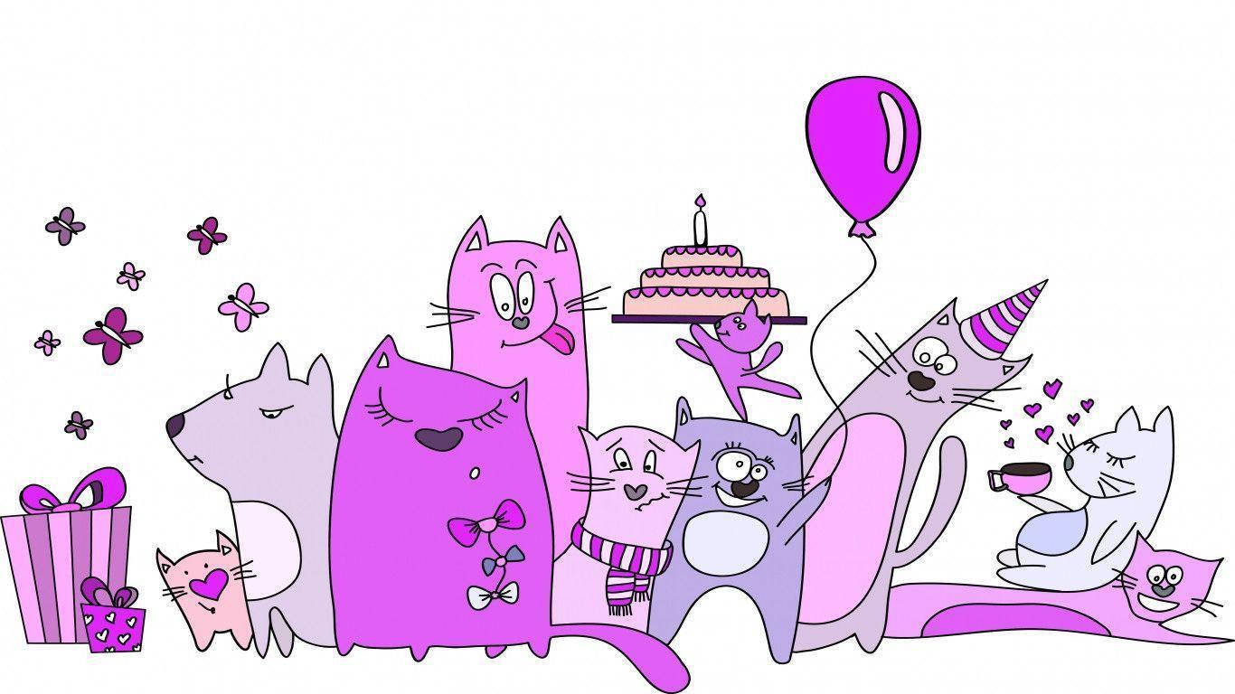 Cute Fun Animal Birthday Background Wallpaper