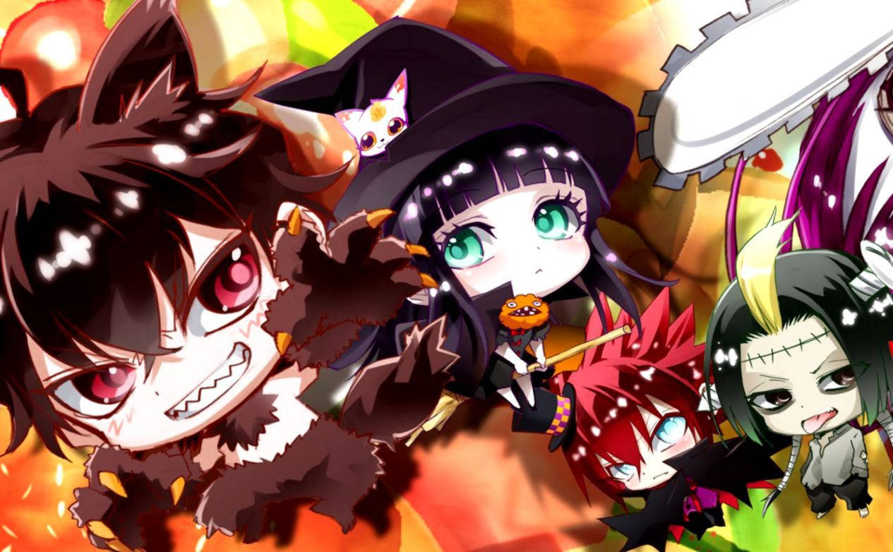 Cute Halloween Chibi Anime Boy Wallpaper