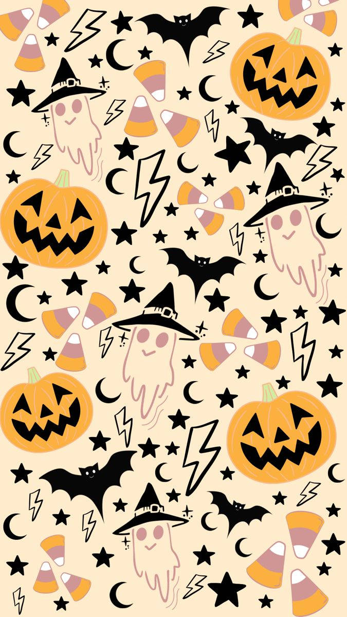 Cute Halloween Frightening Poster Iphone Wallpaper