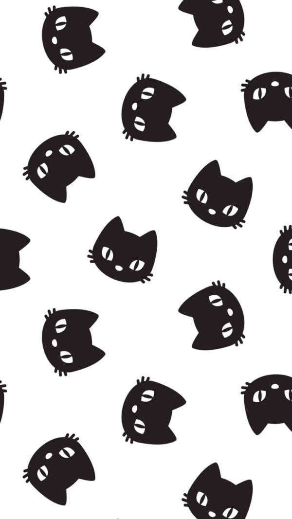 Cute Halloween Iphone Black Cats Pattern Wallpaper