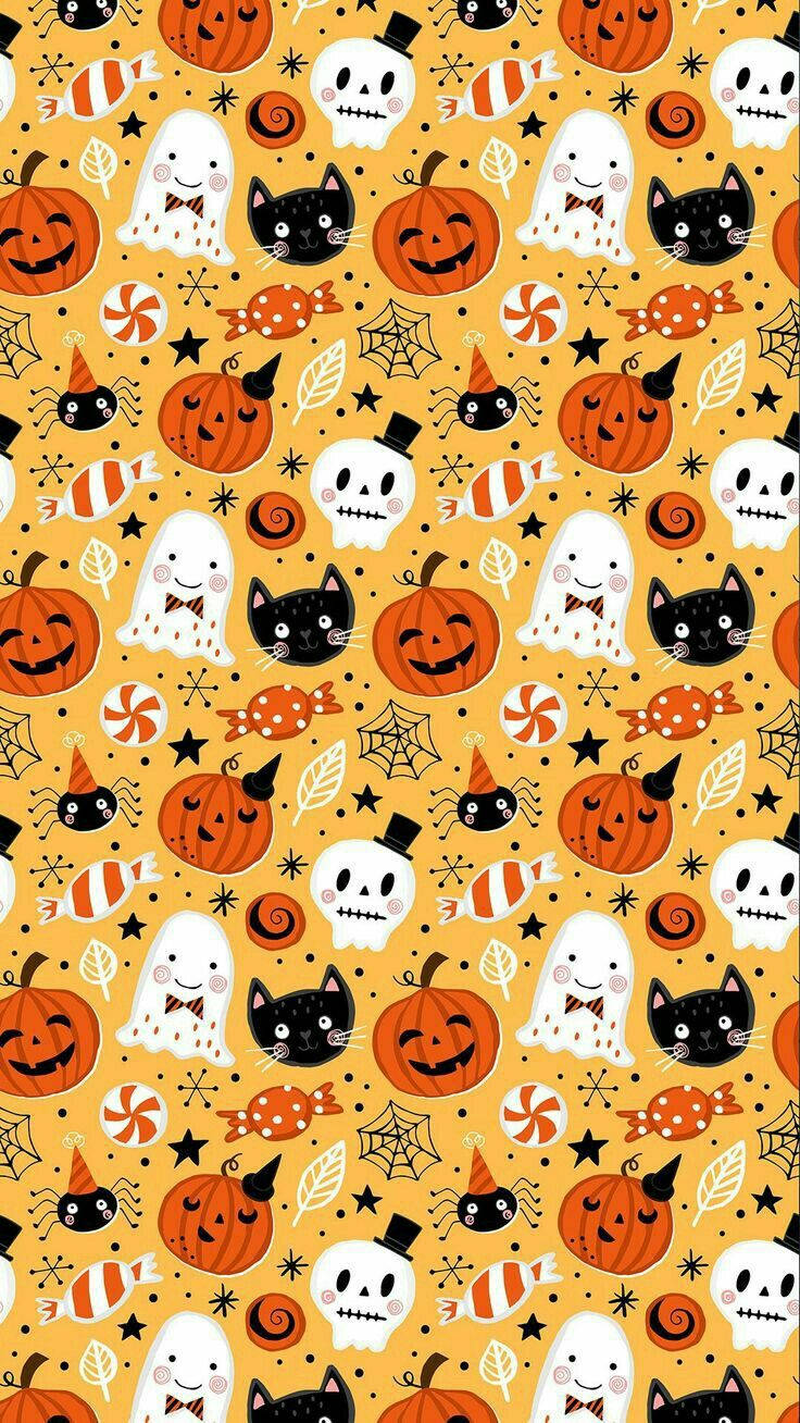 Cute Halloween Iphone Figures Wallpaper