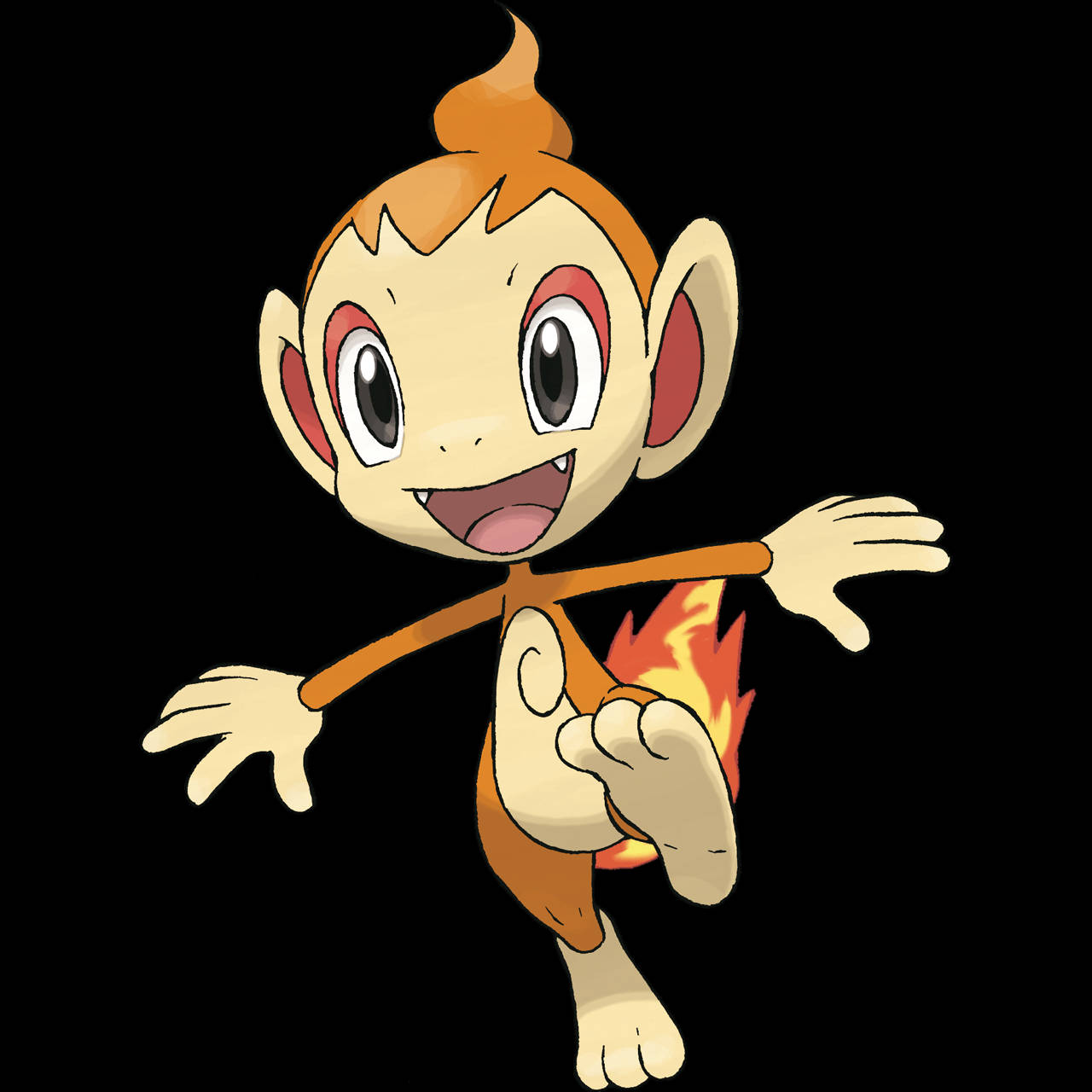 Cute Illustration Of Chimchar Walking Happily Wallpaper