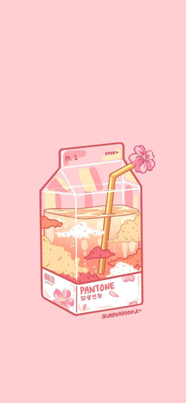 Cute Kawaii Aesthetic Juice Carton Wallpaper