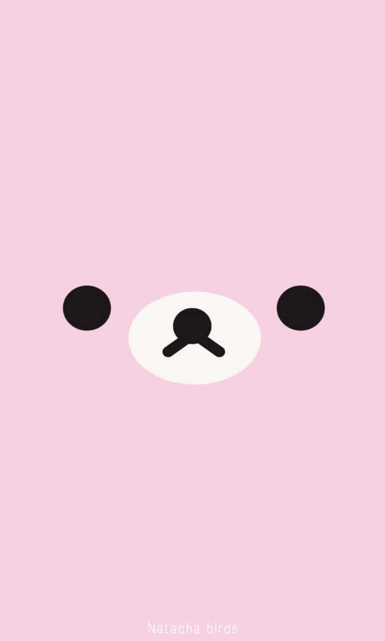Cute Kawaii Pink Bear Face Wallpaper