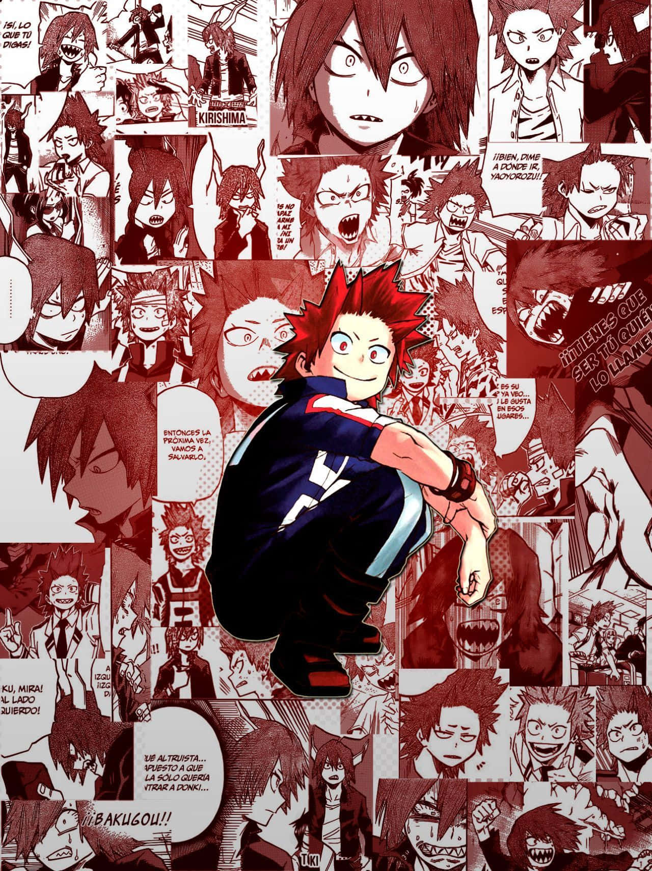 Cute Kirishima Comic Art Wallpaper