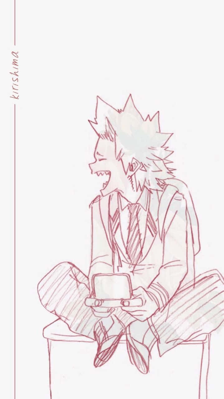 Cute Kirishima Pencil Drawing Wallpaper