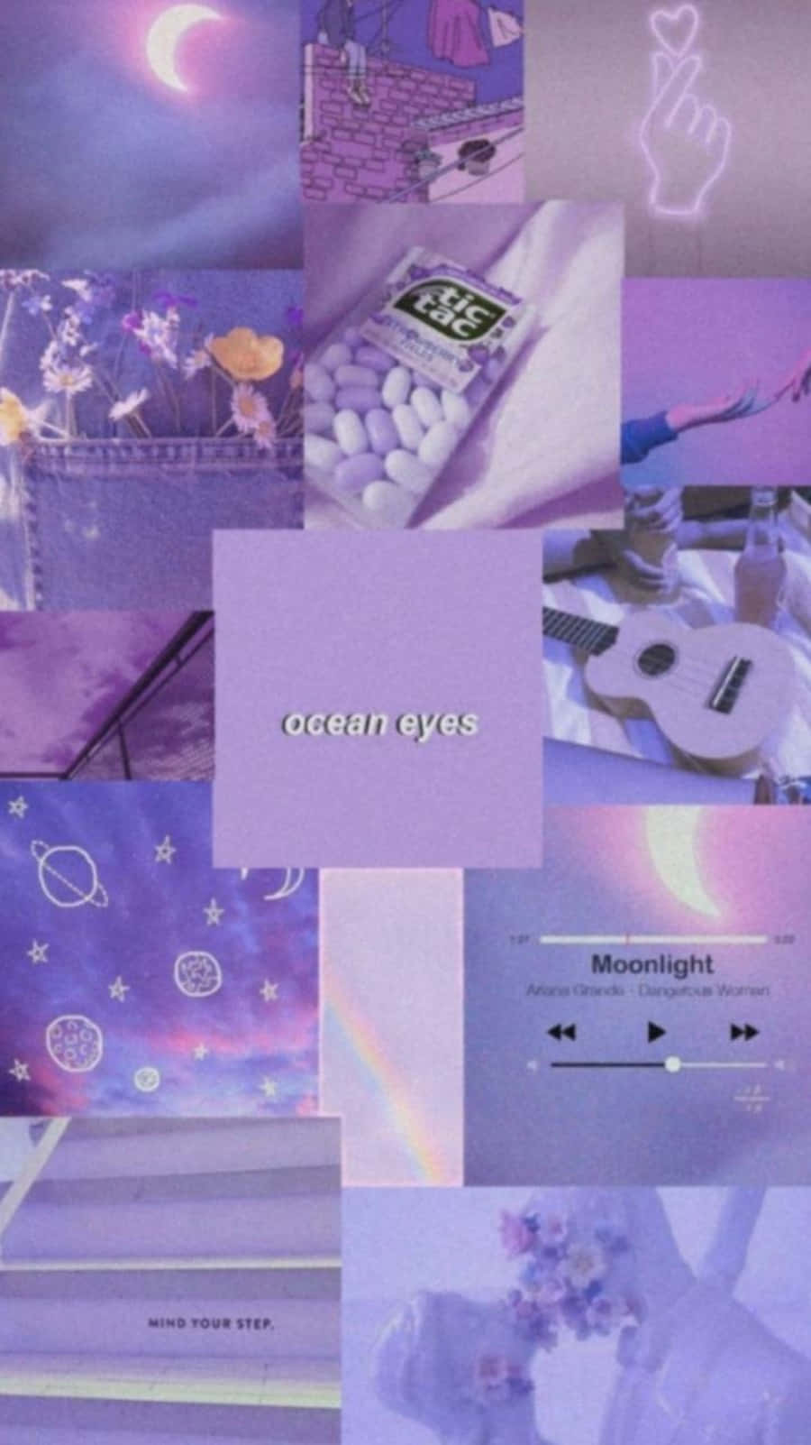 Cute Light Purple Collage Mobile Wallpaper