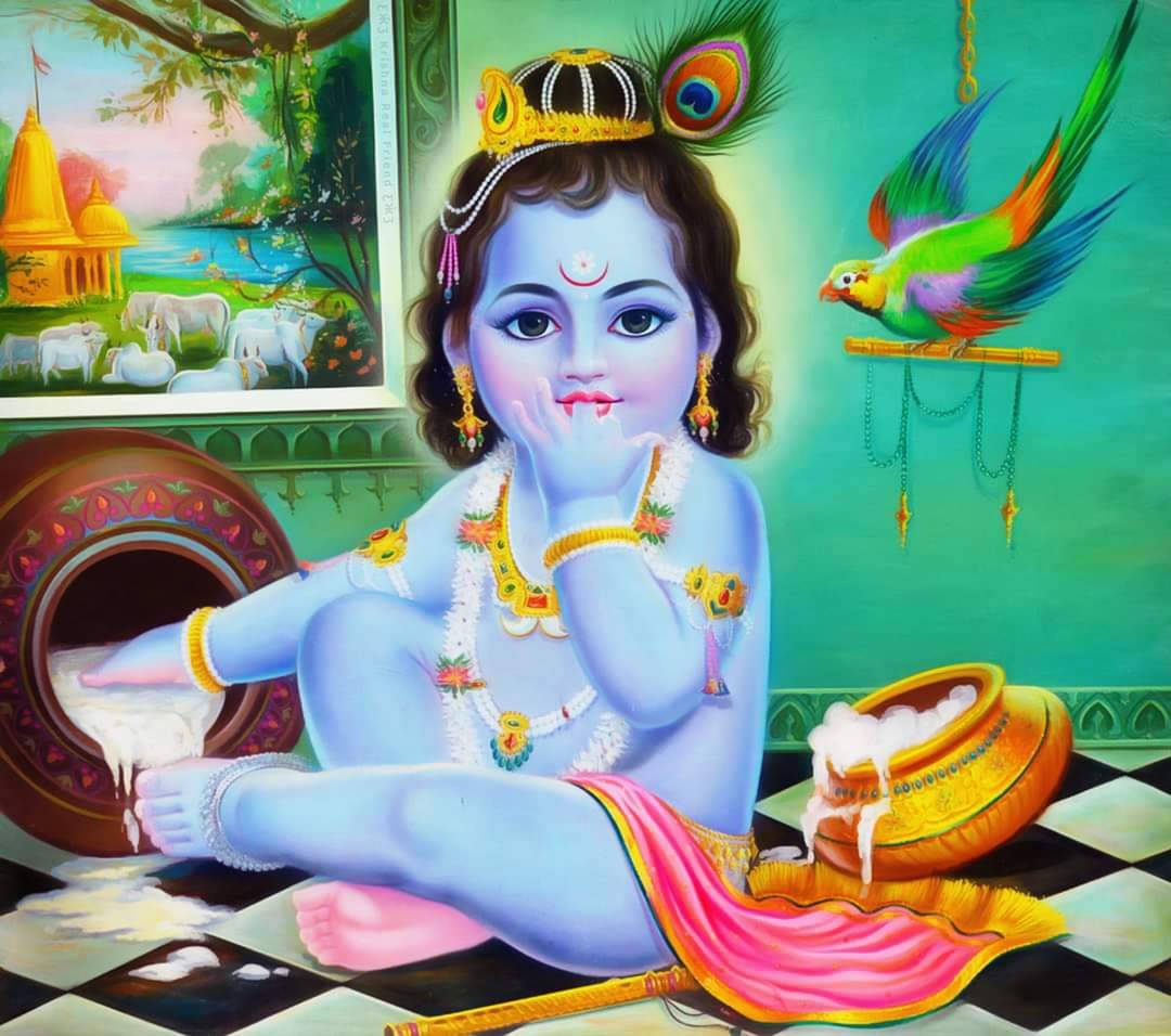Cute Little Krishna Hd Wallpaper