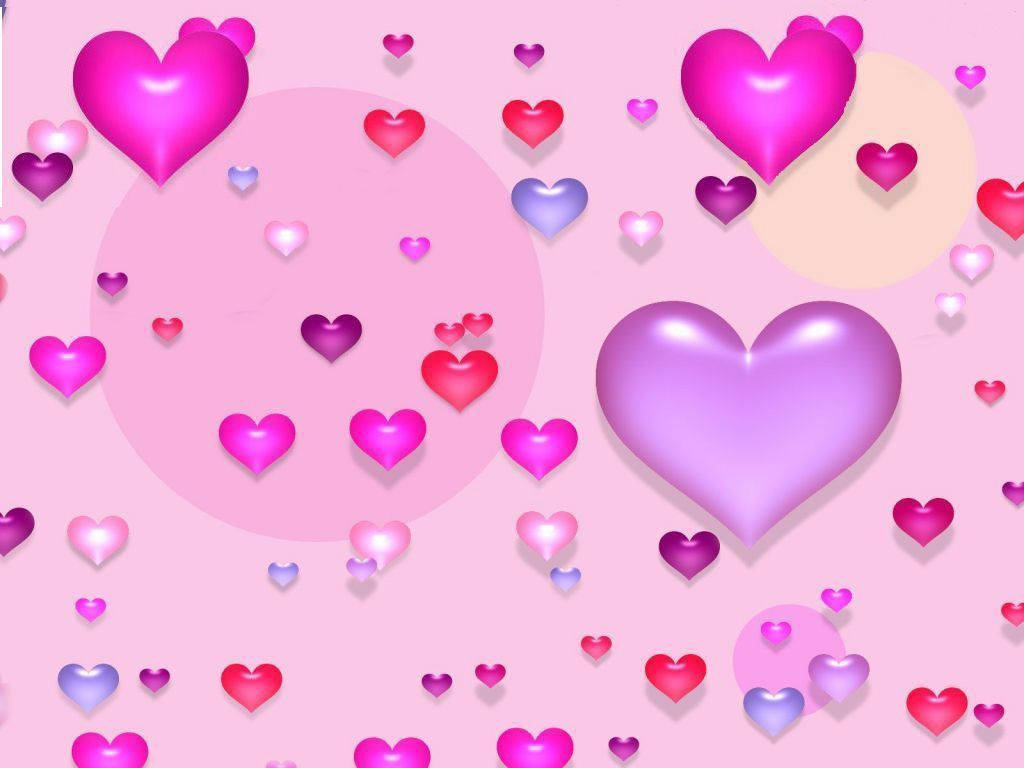 Cute Love Heart Balloons Wallpaper