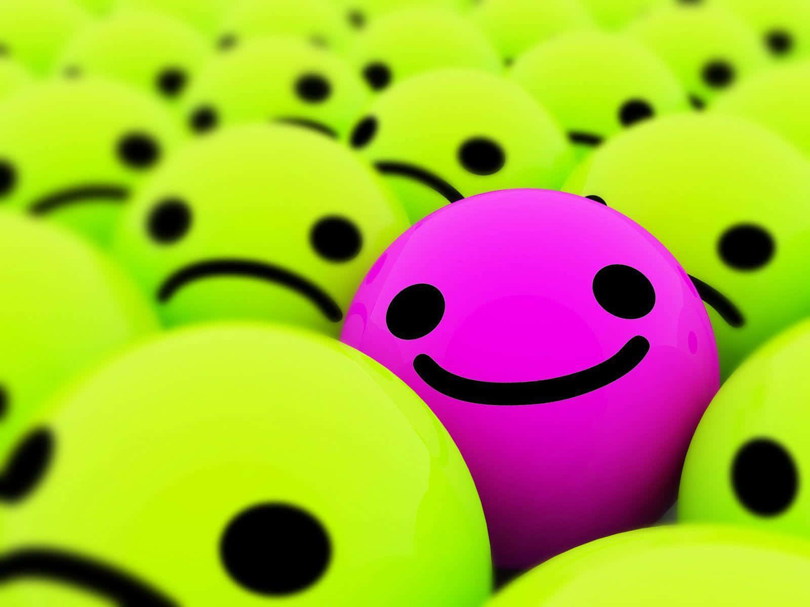 Cute Magenta Ball With Happy Smile Wallpaper