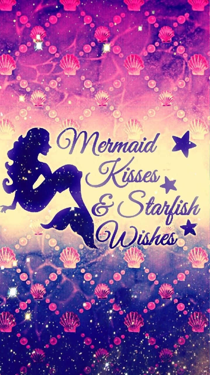 Cute Mermaid Violet Quote Design Wallpaper