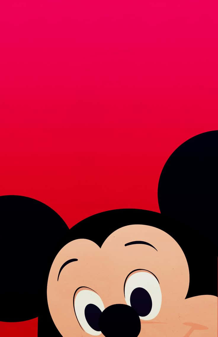 Cute Mickey Mouse Dark Pink Wallpaper