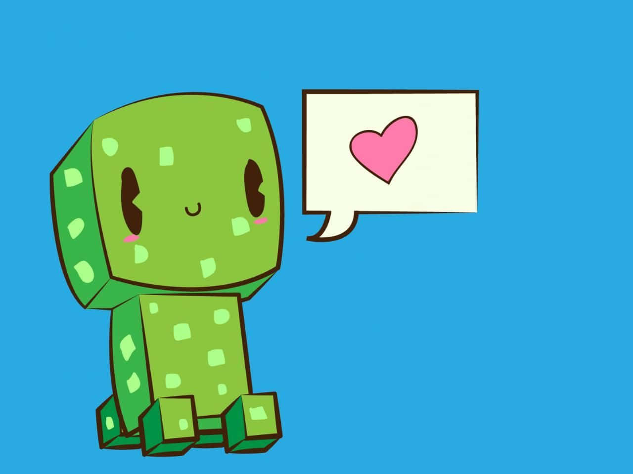 Cute Minecraft Creeper Sitting Wallpaper