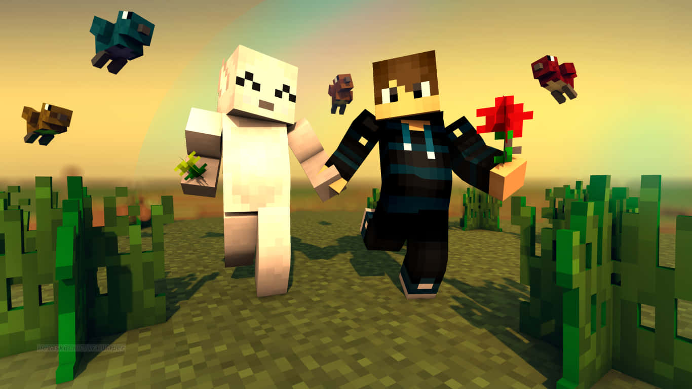 Cute Minecraft Human Mobs Wallpaper