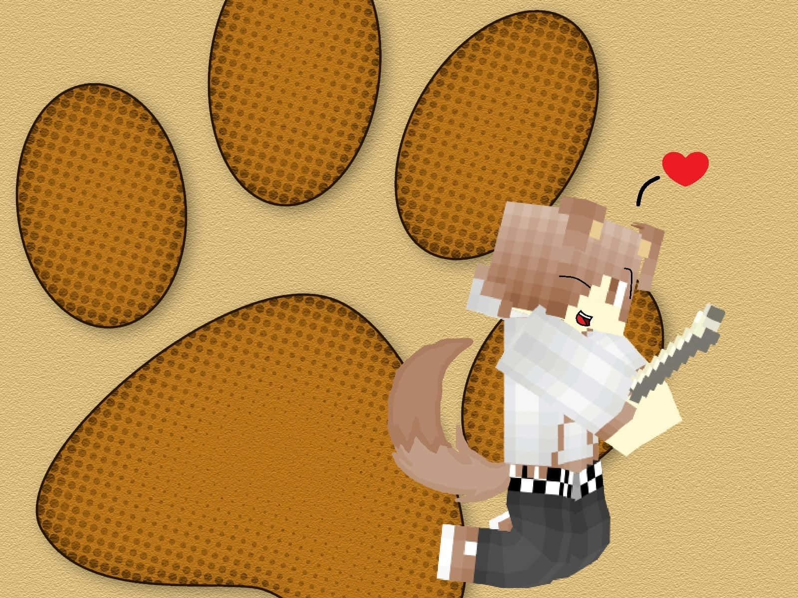 Cute Minecraft Paw Mark Wallpaper