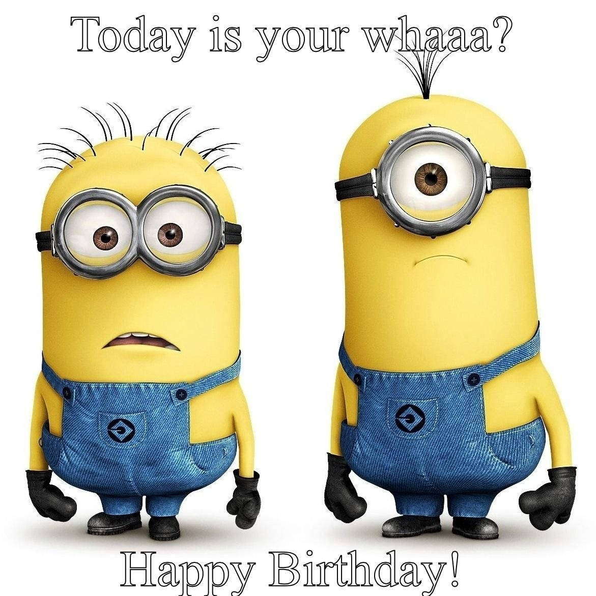 Cute Minion Birthday Greeting Wallpaper