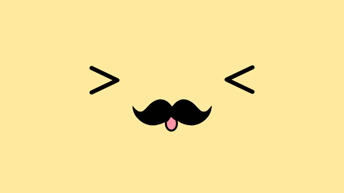 Cute Mustache Face Wallpaper