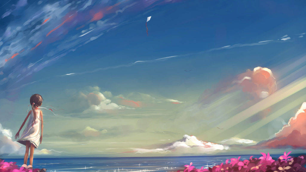 Cute Painting Of Anime Cloud Wallpaper