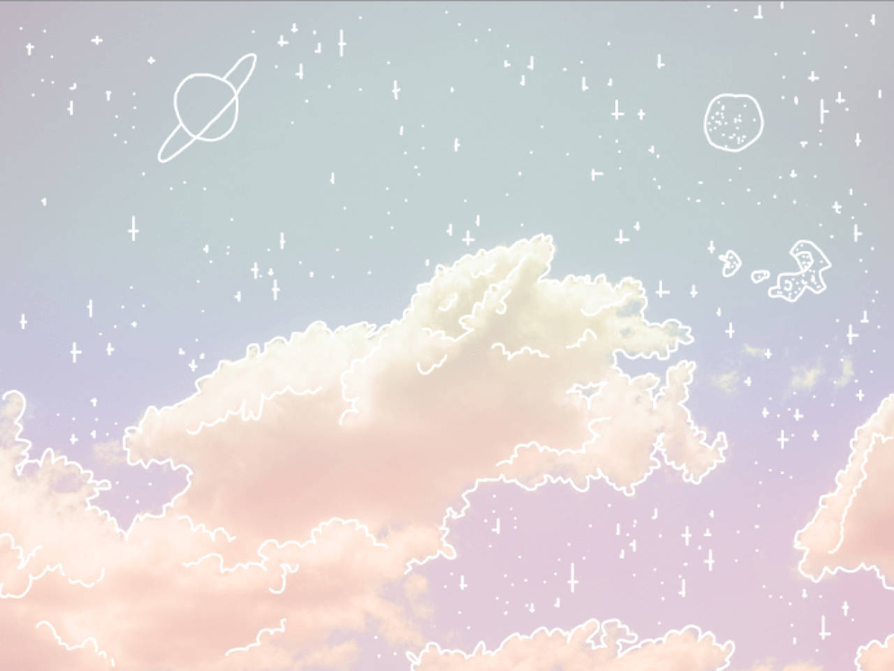 Cute Pastel Aesthetic Clouds Wallpaper