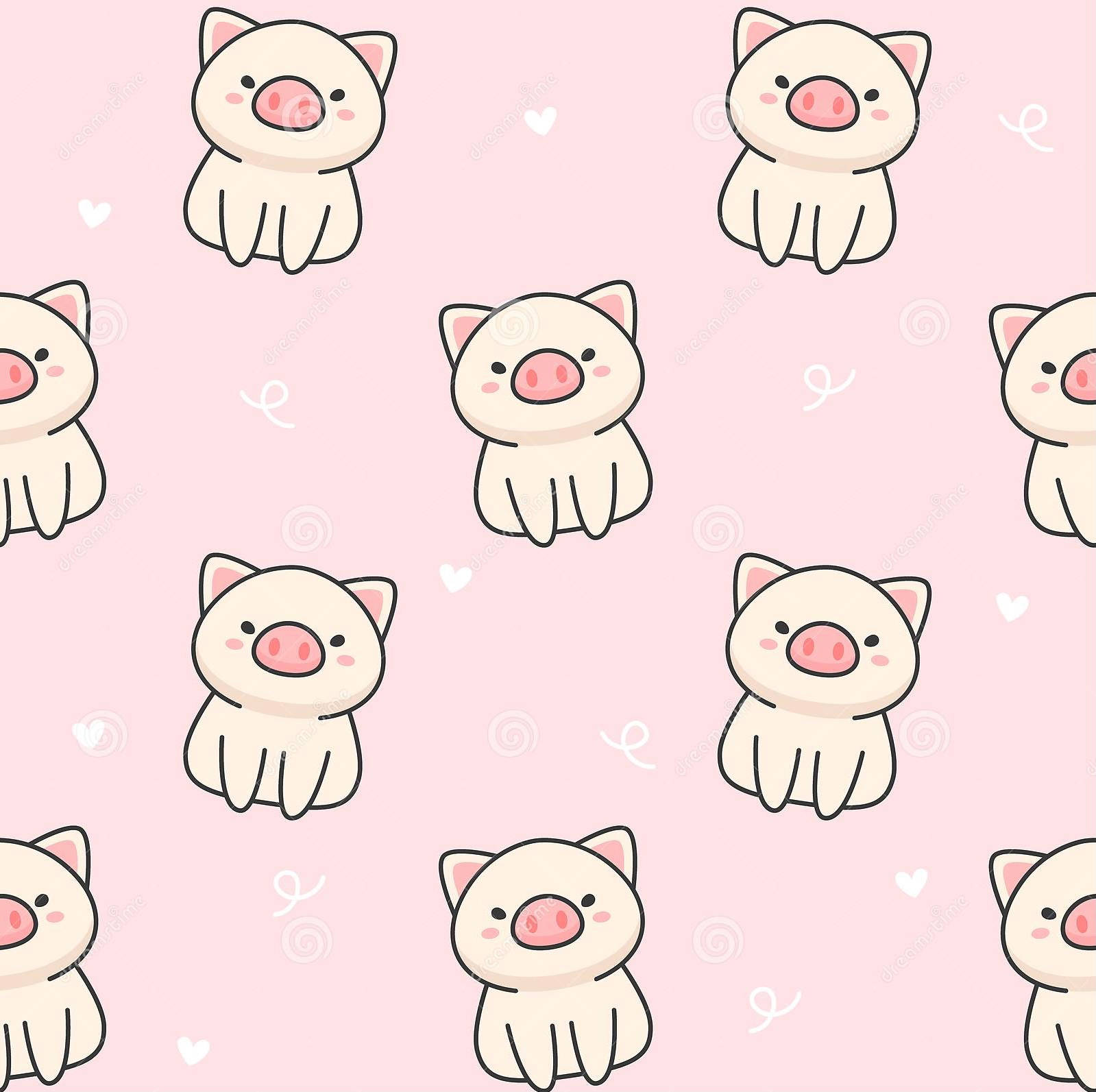 Cute Pig Pattern Art Wallpaper