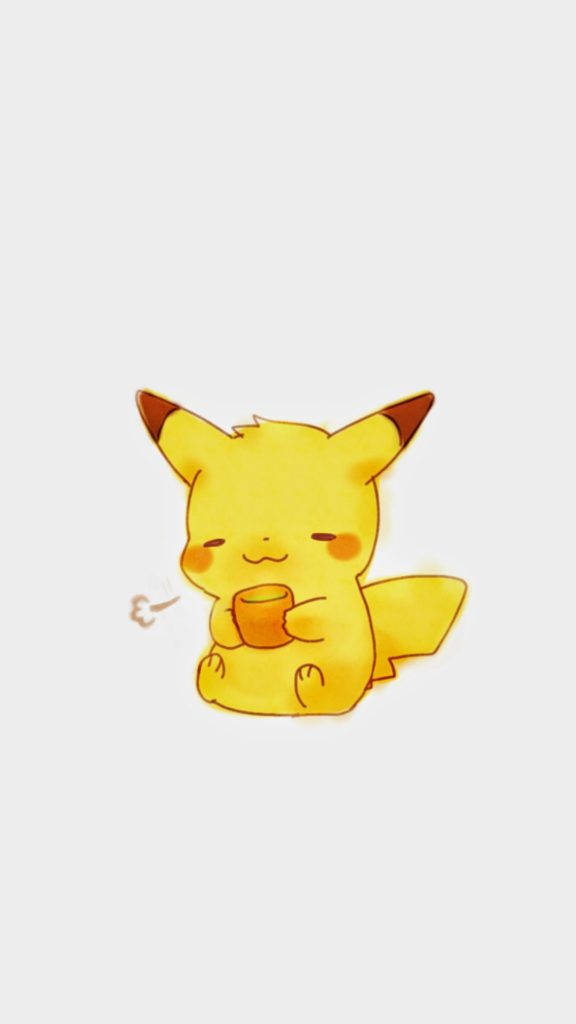 Cute Pikachu Drinking Wallpaper