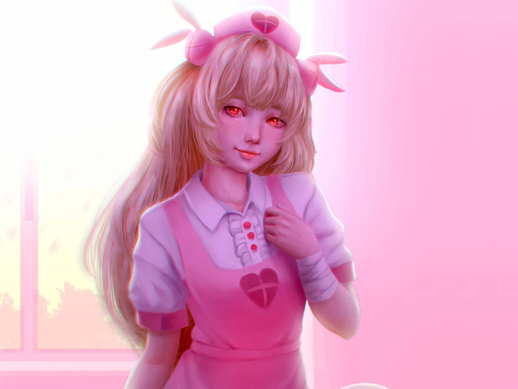 Cute Pink Anime Girl Nurse Wallpaper
