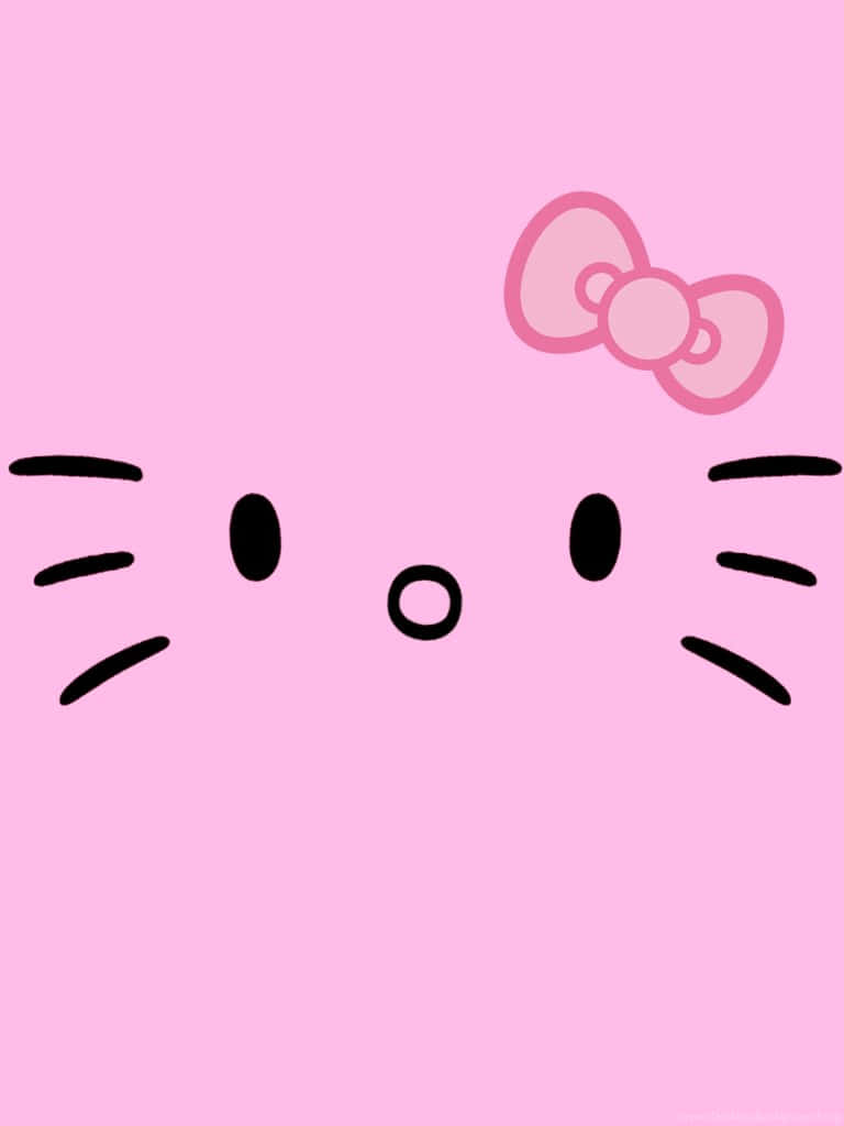 Cute Pink Hello Kitty Drawing Wallpaper