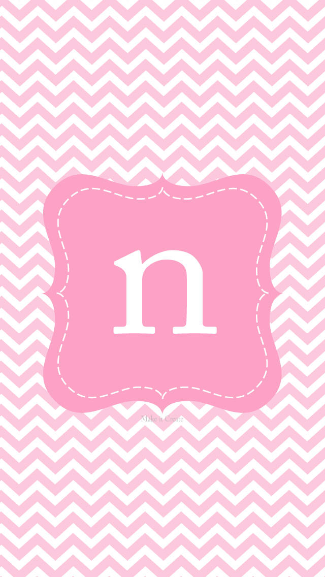 Cute Pink Letter N Wallpaper