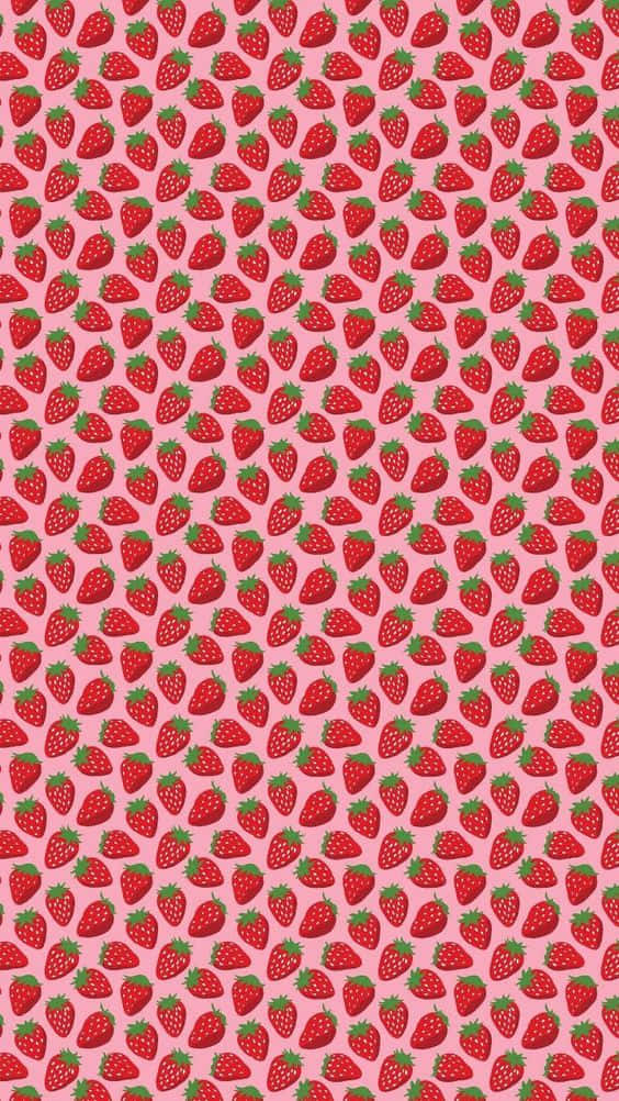 Cute Red Seamless Strawberries Iphone Wallpaper