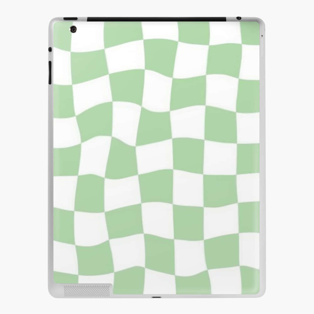 Cute Sage Green Checkered Board Tablet Skin Wallpaper