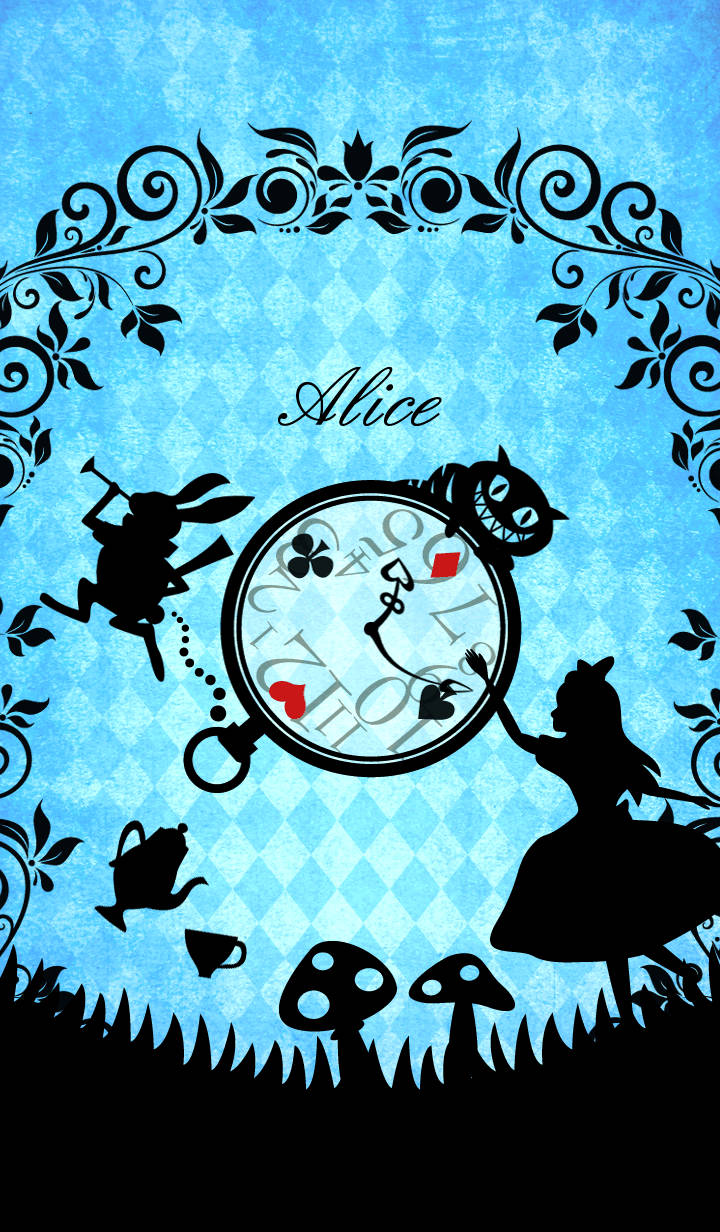 Cute Silhouettes Alice In Wonderland Wallpaper