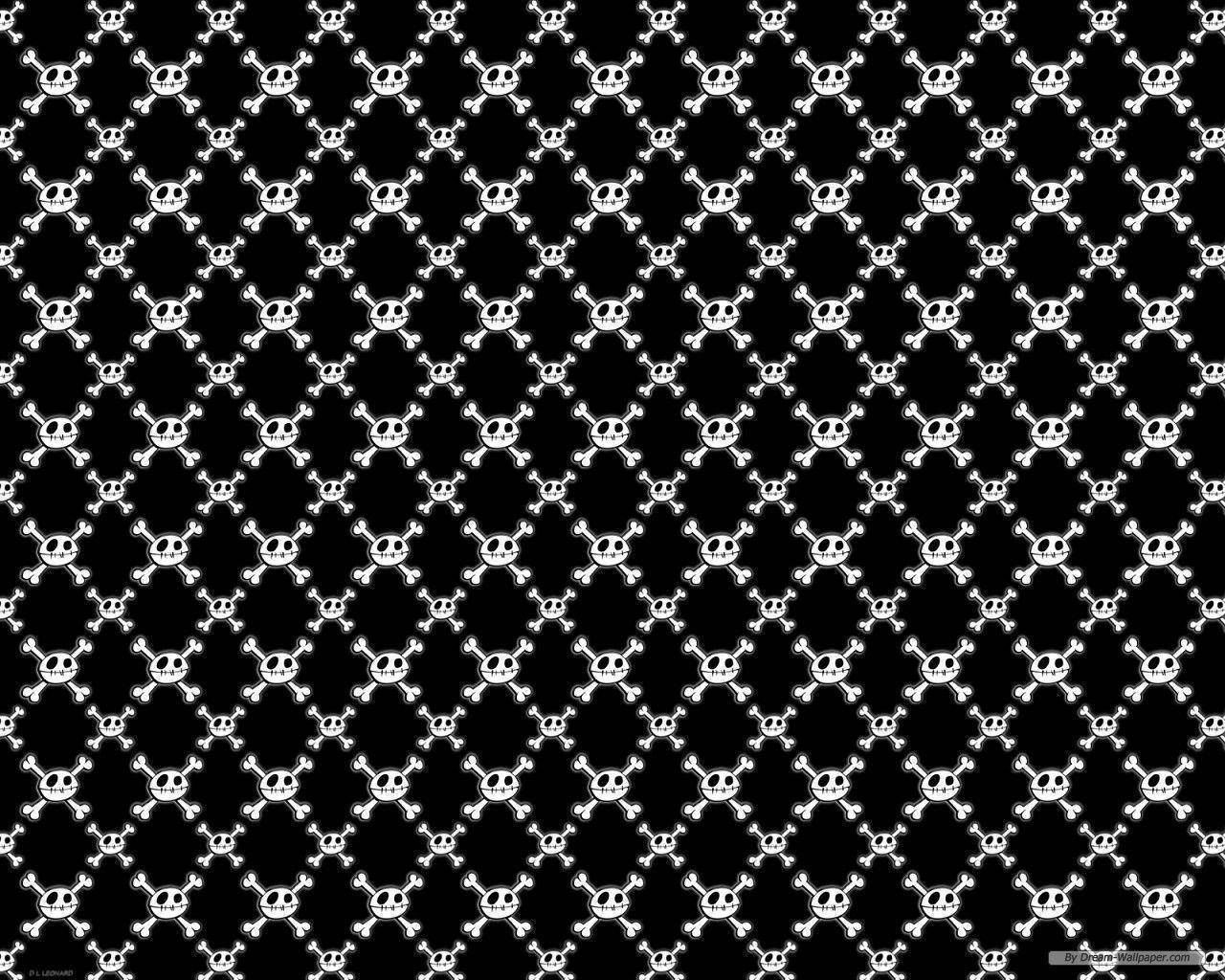 Cute Skeleton Diamond Pattern Wallpaper