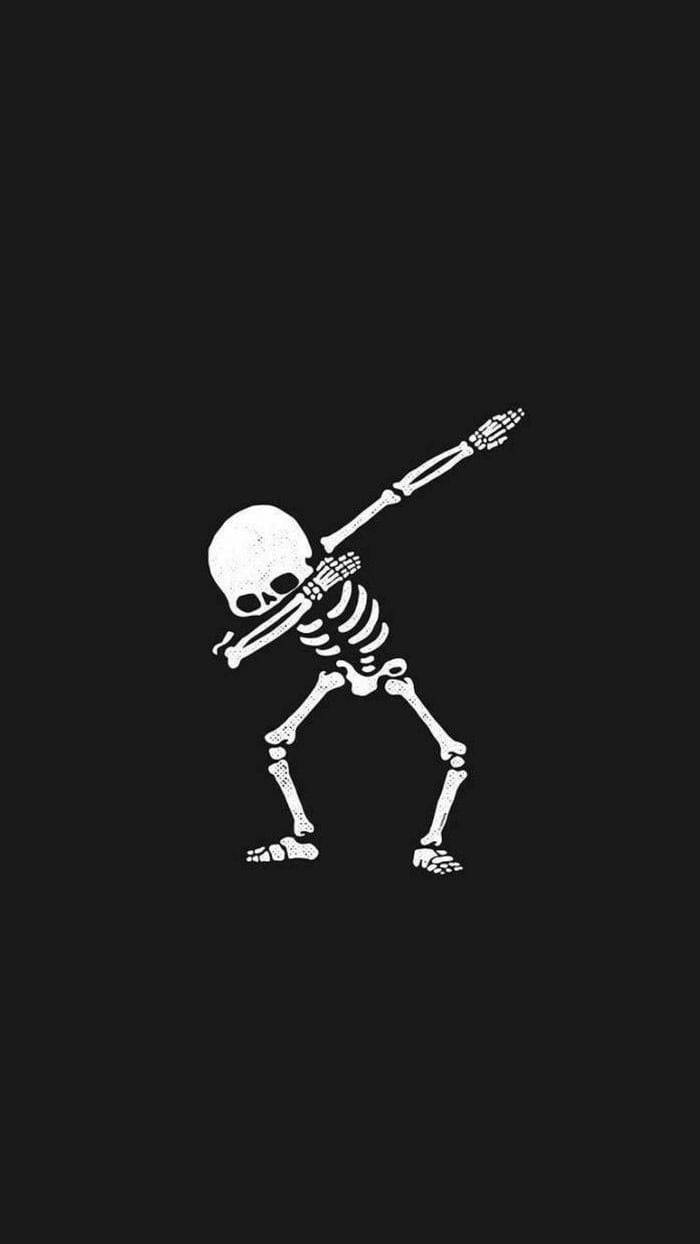 Cute Skeleton In A Dab Pose Wallpaper