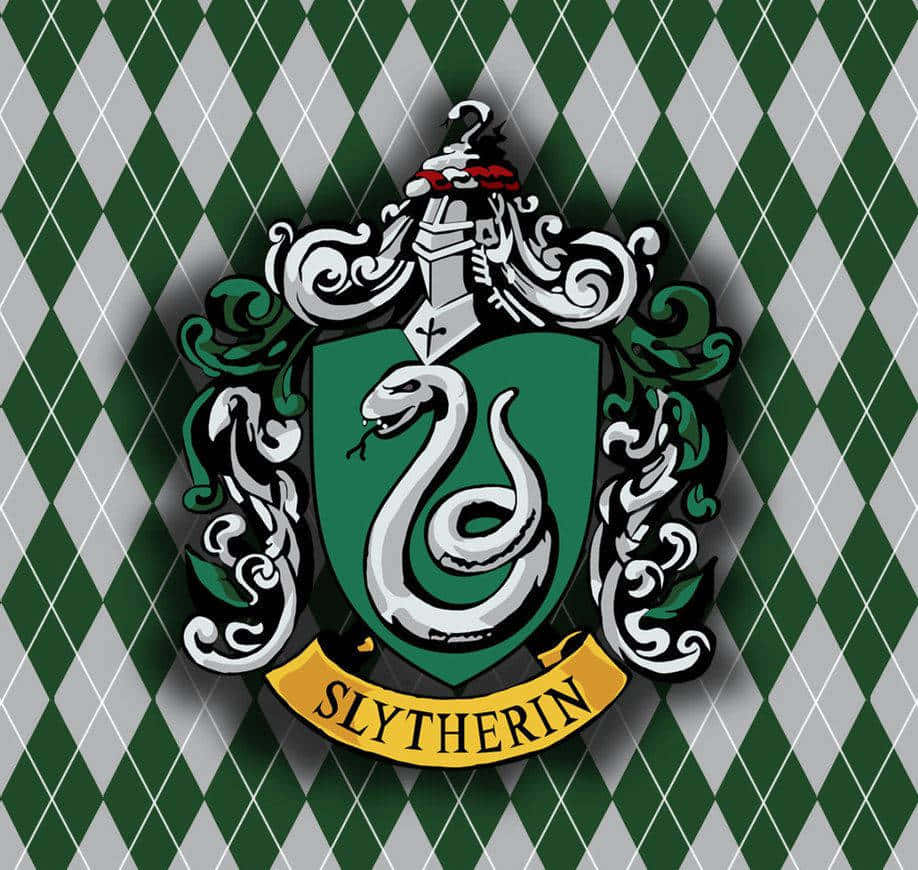 Cute Slytherin Diamond Checkered Green White Wallpaper