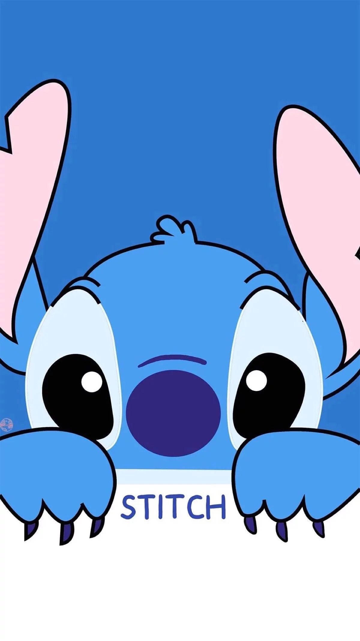Cute Stitch Character Blue Iphone Wallpaper