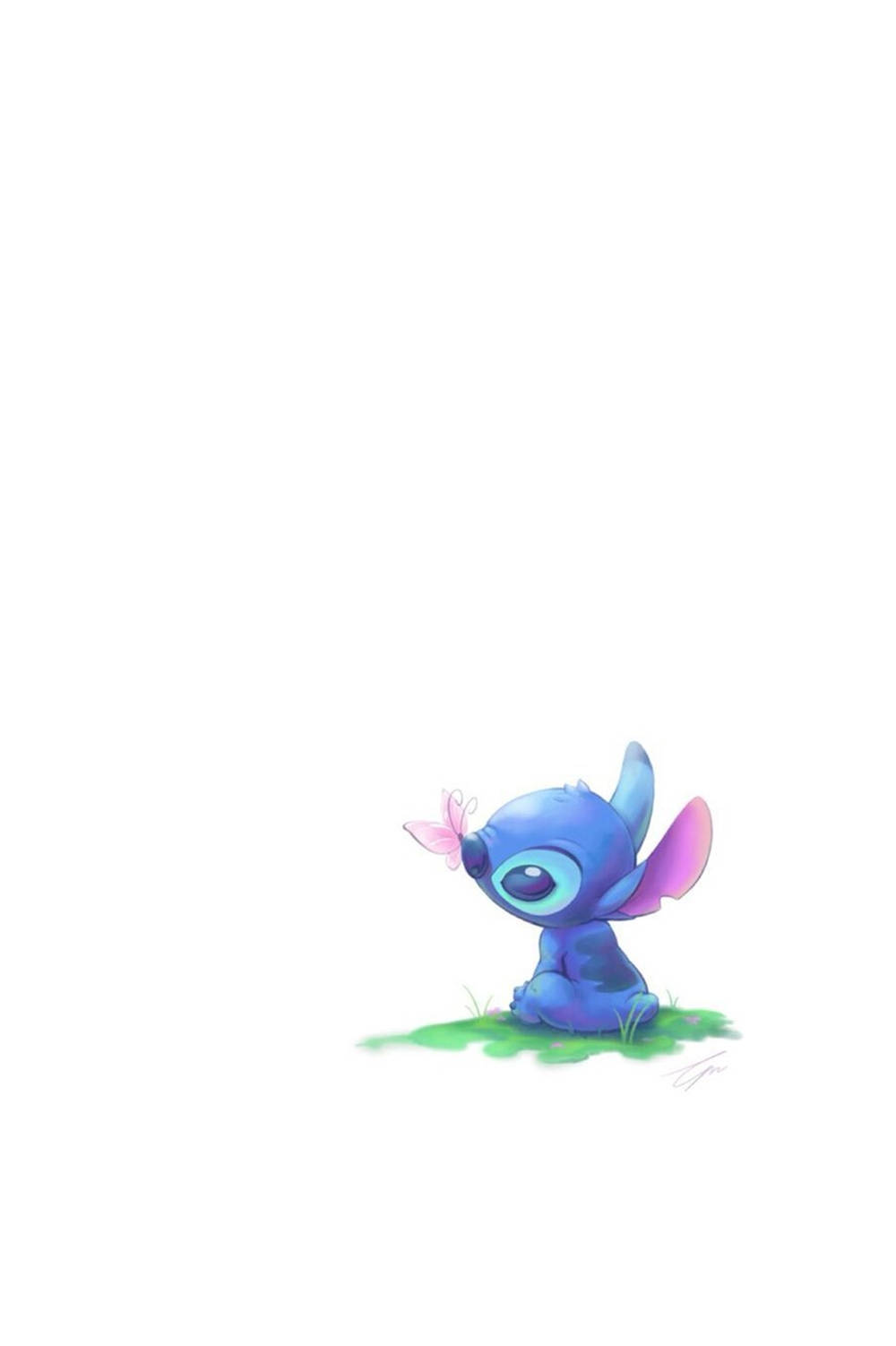 Cute Stitch With Butterfly Iphone Wallpaper