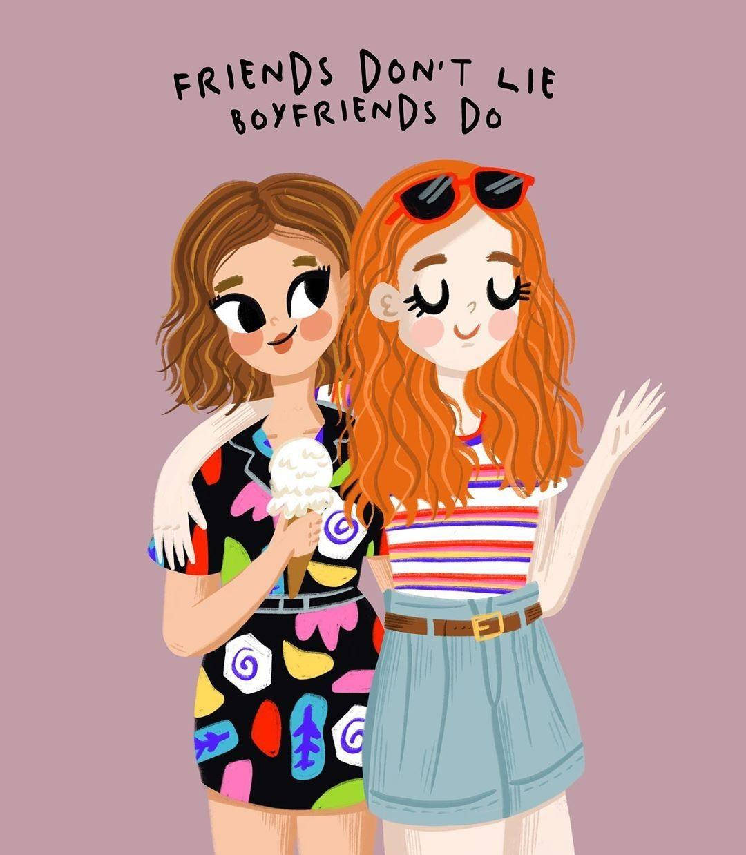 Cute Stranger Things Friends Quotes Wallpaper