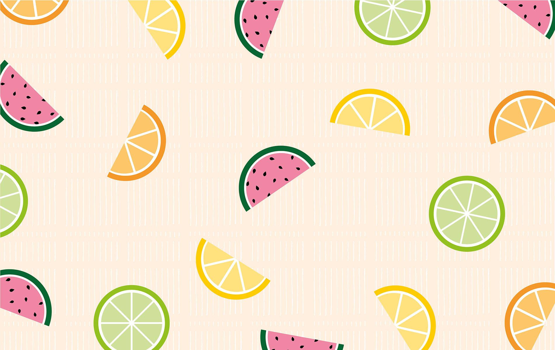 Cute Summer Fruits Wallpaper