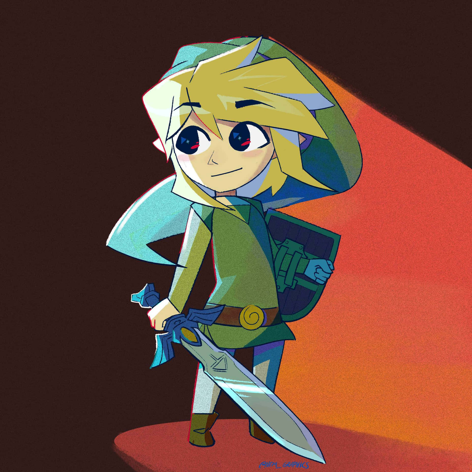 Download free Cute Toon Link With A Sword Wallpaper - MrWallpaper.com