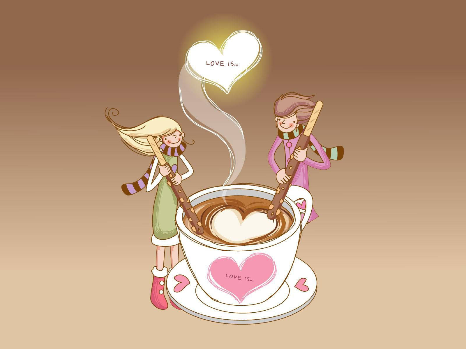 Cute Valentine's Day Sweet Coffee Wallpaper