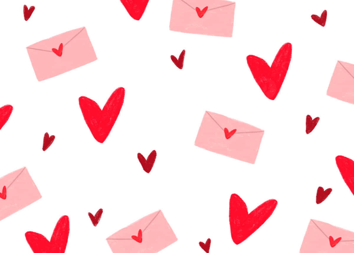 Cute Valentines Red Hearts Digital Artwork Wallpaper