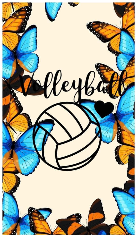 Cute Volleyball Ball Art Wallpaper