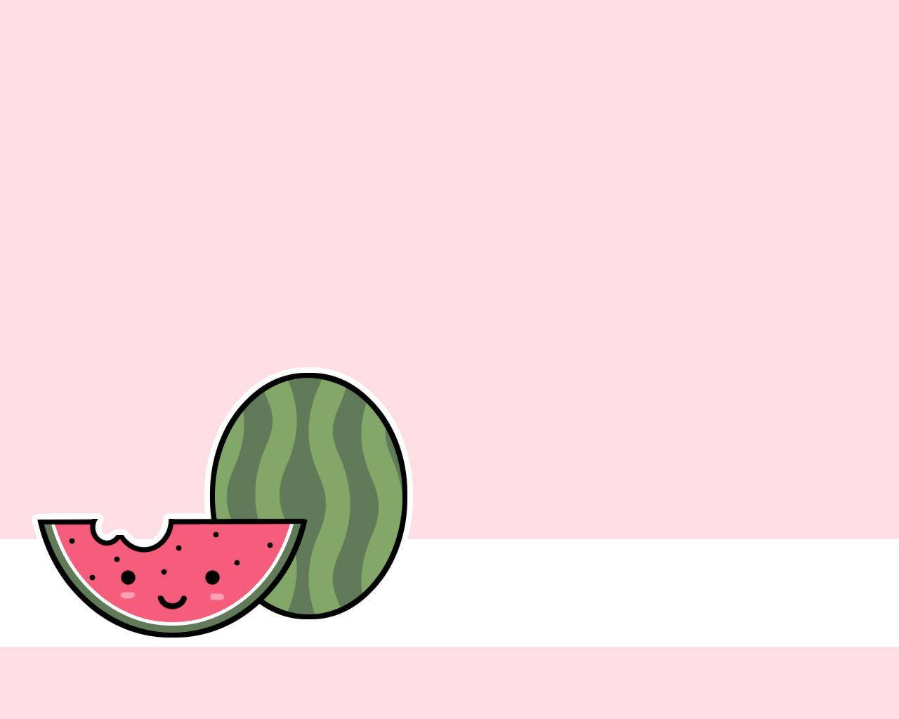 Cute Watermelon Screen Art Wallpaper