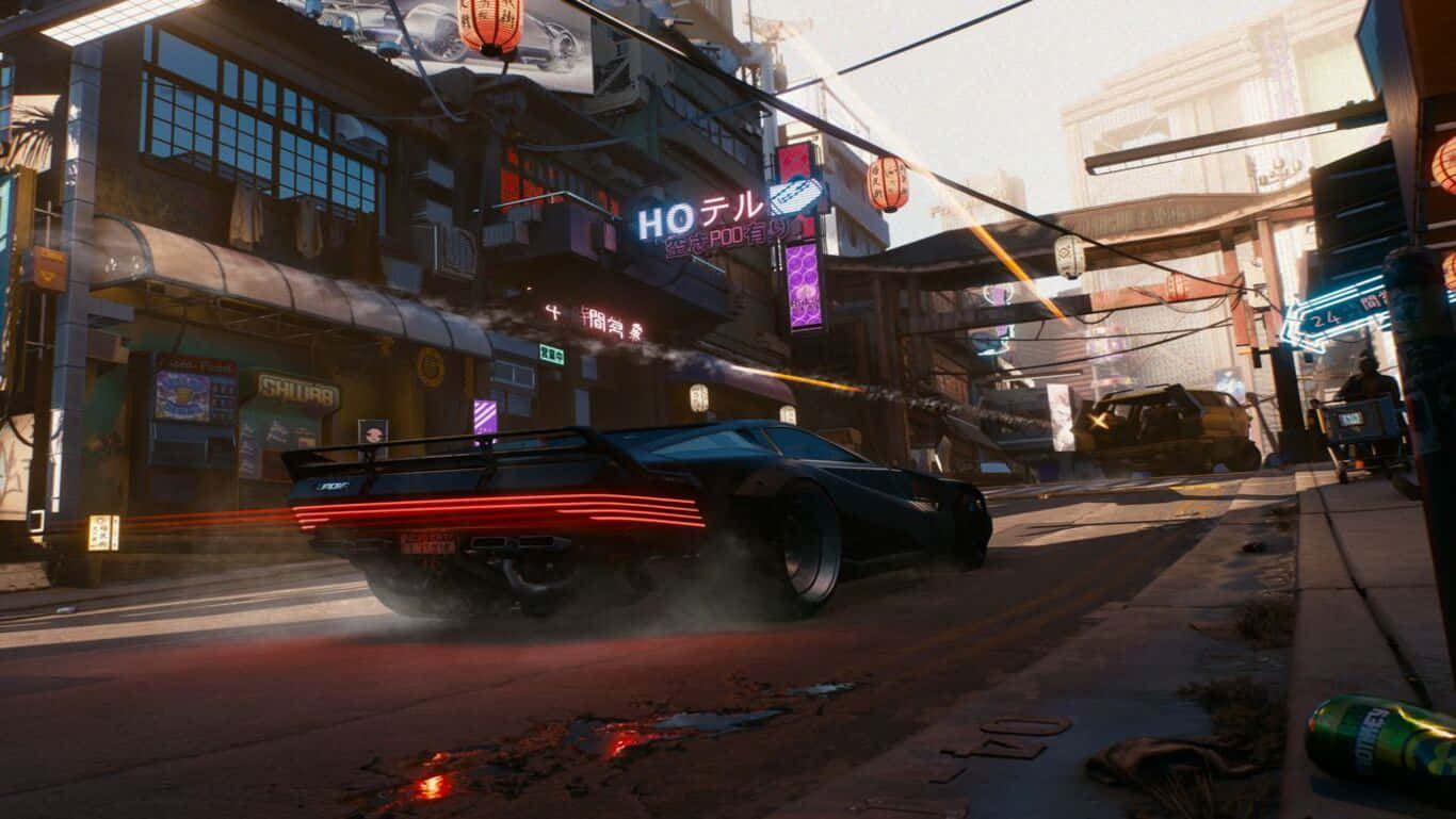 Cyberpunk 2077 Hd Car Streets Wallpaper