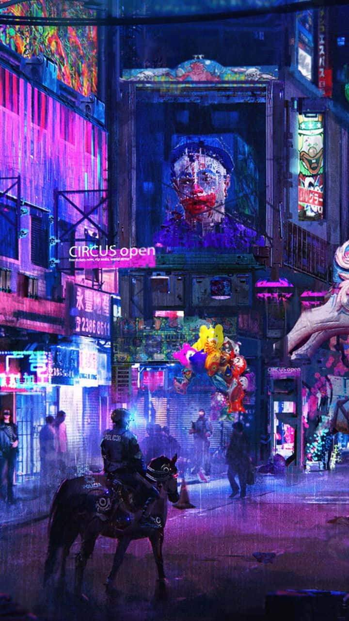 Cyberpunk Neon Nightlife Wallpaper