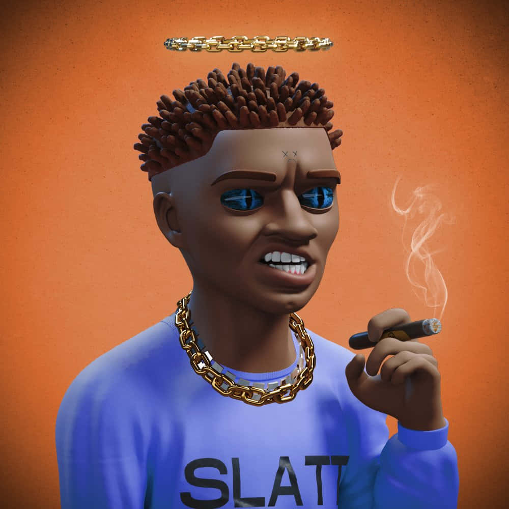 Dababy Cartoon Smoking Tobacco Wallpaper