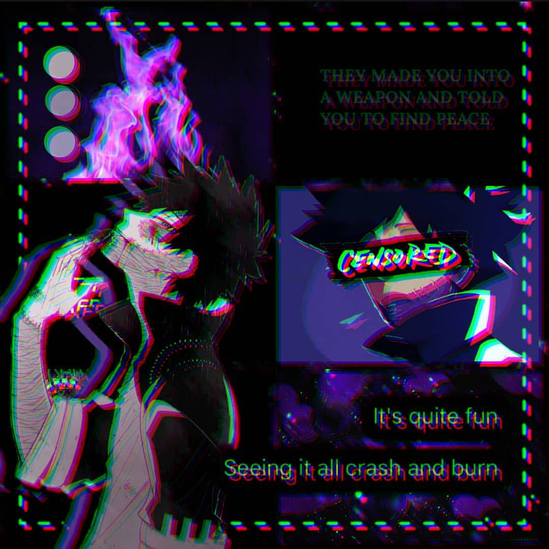 Dabi Dark Antagonist Glitchy Aesthetic Wallpaper