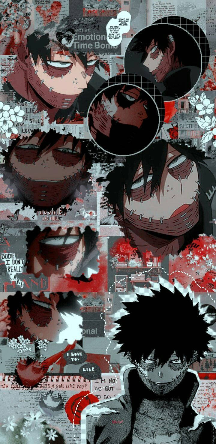 Dabi Grim Face Collage Aesthetic Wallpaper