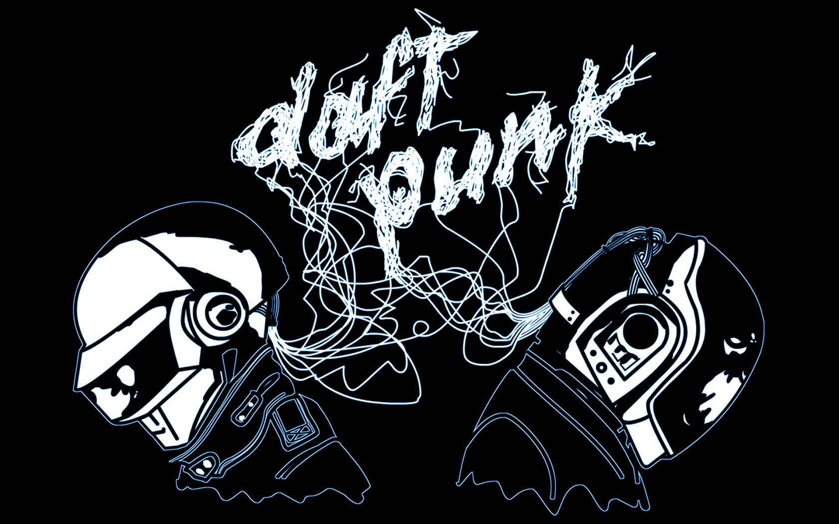 Daft Punk Doodle Art Wallpaper